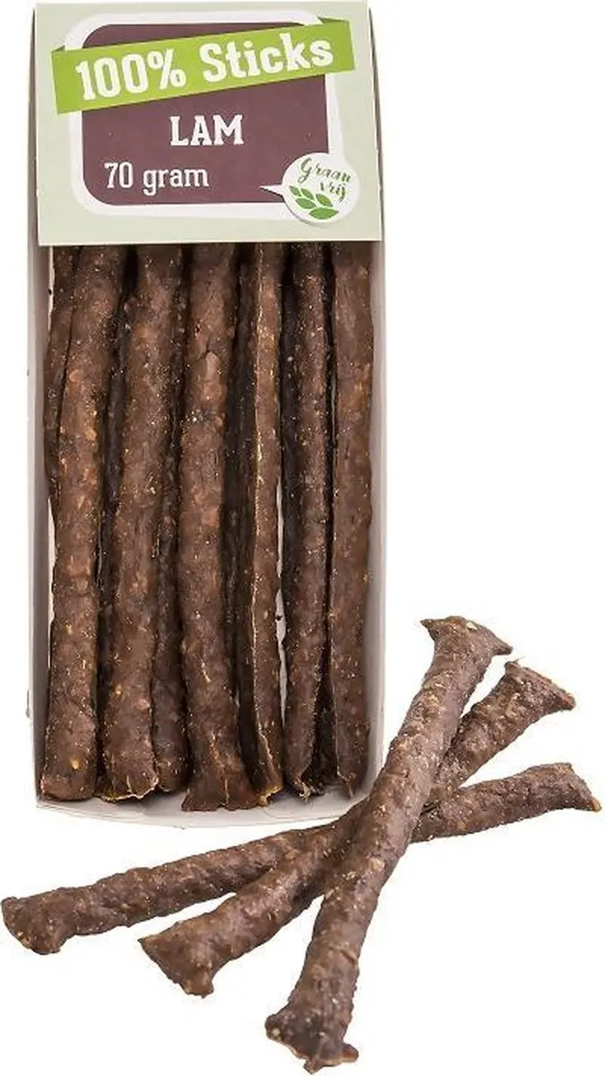 100% lamsvleessticks -10 x 70 gram-hondensnacks-Animal King