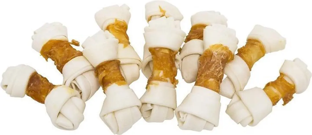 Kluifjes met kip- klein-geknoopt-10 stuks-hondensnacks-Animal King