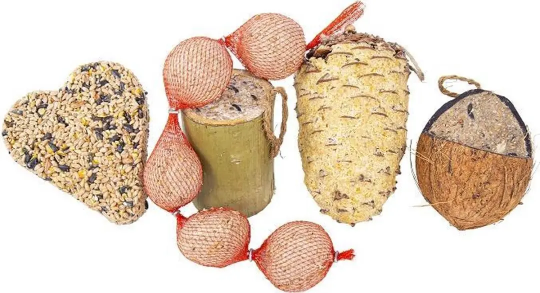Snackcombinatie voor de buitenvogels-5 soorten snacks-Buitenvogelvoer-Animal Kin