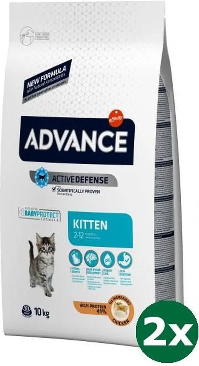 Advance cat kitten chicken / rice kattenvoer 2x 10 kg