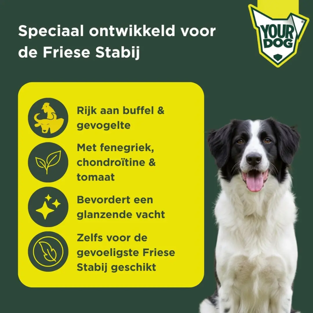 Yourdog Friese Stabij Volwassen Hondenbrokken - 12kg - afbeelding 3 van 4