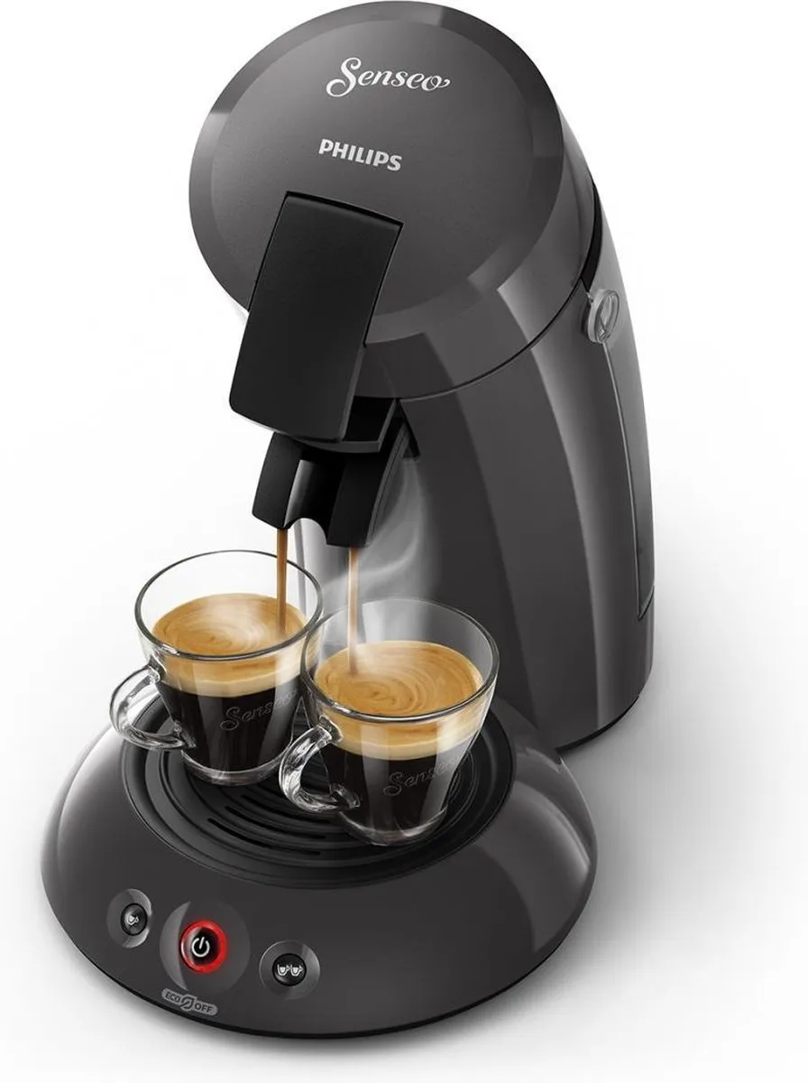 Philips Senseo Original Eco HD6552/38 Koffiepadmachine - 2 Kopjes - 1450W - Donker grijs