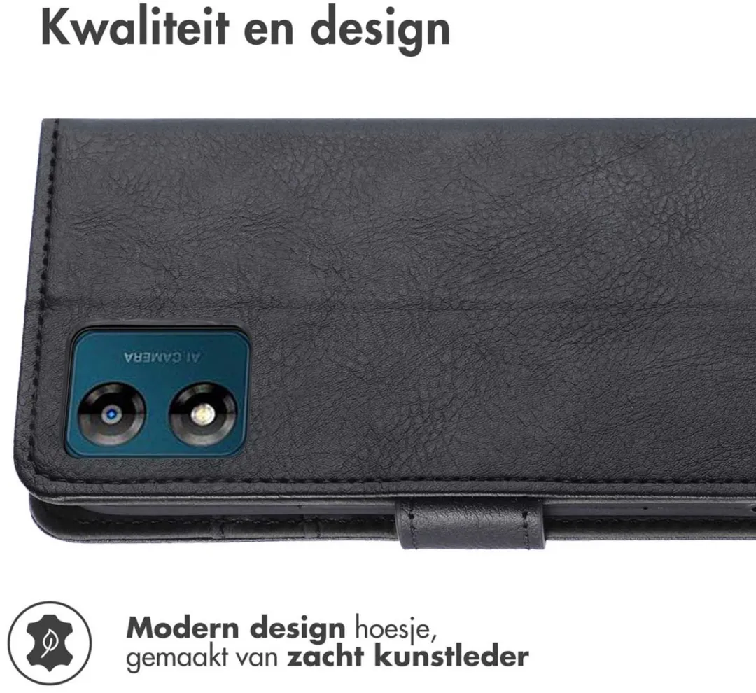Imoshion Hoesje Motorola Moto E13 - 3 Pasjes - Zwart