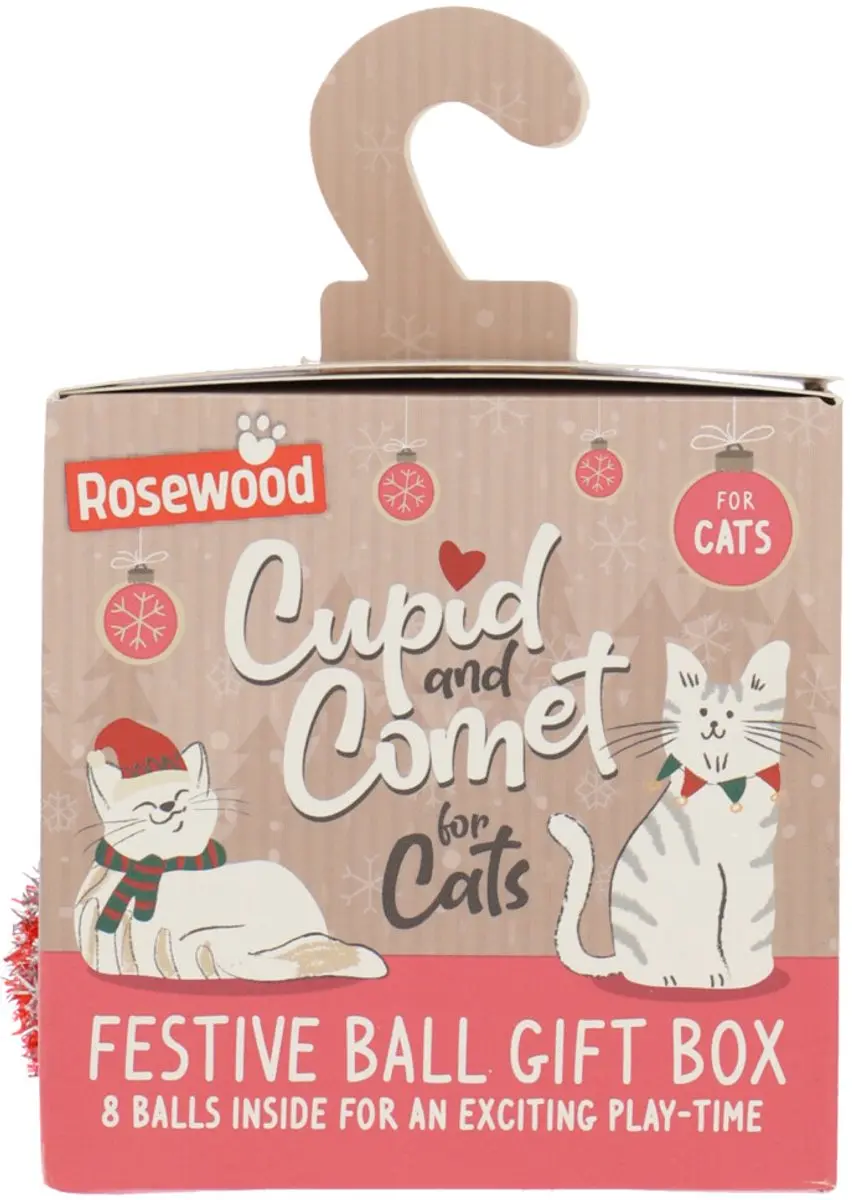 Rosewood Cupid & Comet Feestelijke Ballen Kattenspeelgoed