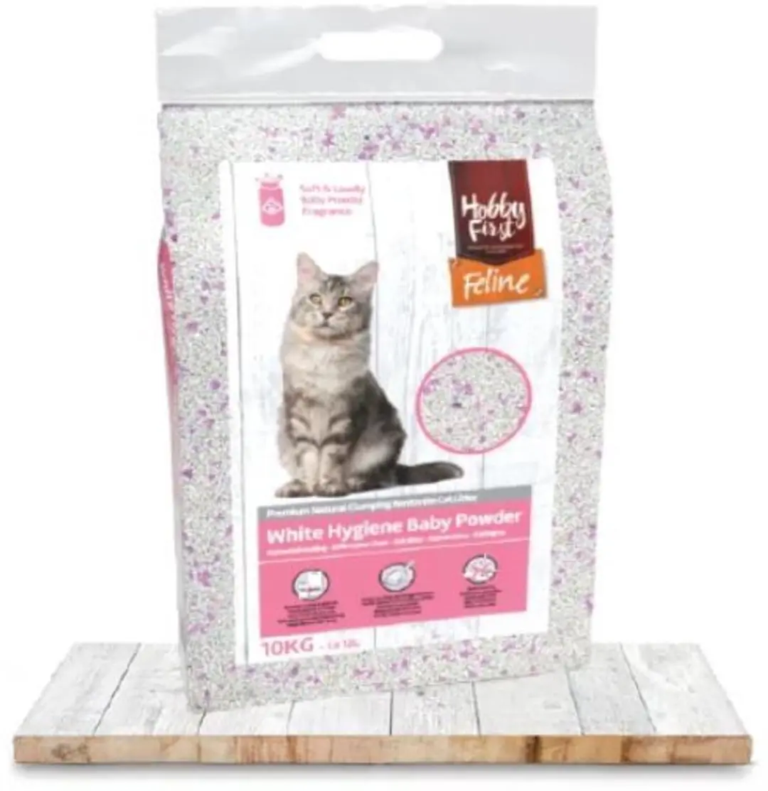 HobbyFirst White Hygiene Baby Powder kattenbakvulling - 12L/10kg - afbeelding 2 van 3
