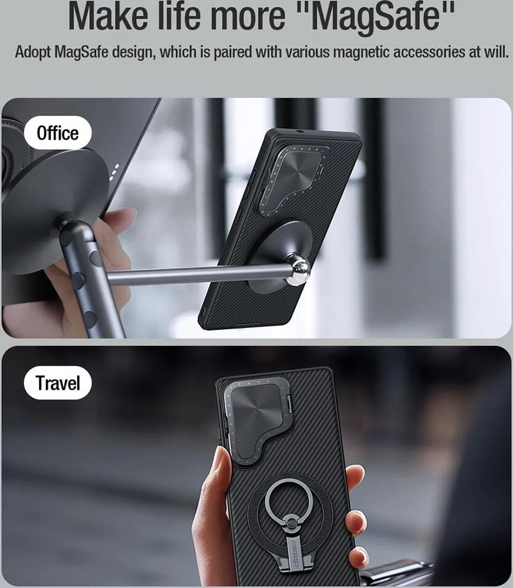 Nillkin CamShield Prop Magnetic Hoesje Samsung Galaxy S25 Ultra - Zwart