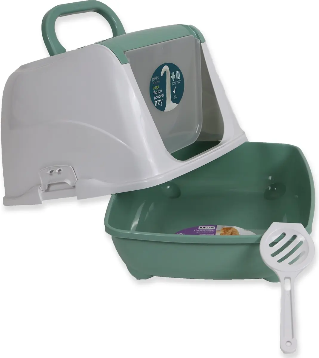 Boon Flipcat Kattentoilet - Mint Groen 50cm - afbeelding 3 van 5