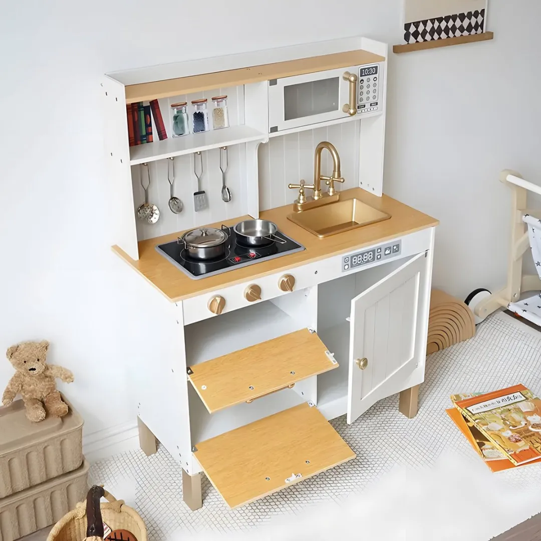 EcoToys Luxe Speelkeuken Compleet - Goud/Wit - afbeelding 3 van 6