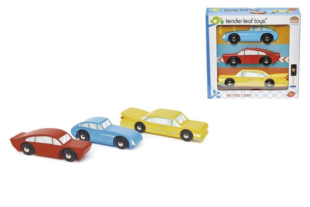 Tender Leaf Toys 3 Houten Retro Auto's