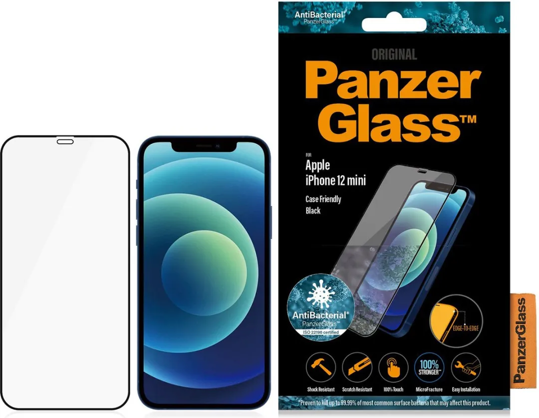 PanzerGlass PZ-2710 Screenprotector iPhone 12 Mini - Zwart