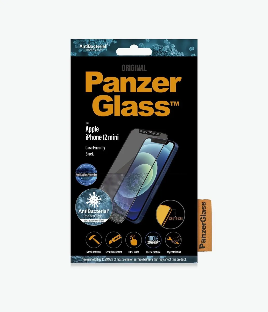 PanzerGlass PZ-2710 Screenprotector iPhone 12 Mini - Zwart