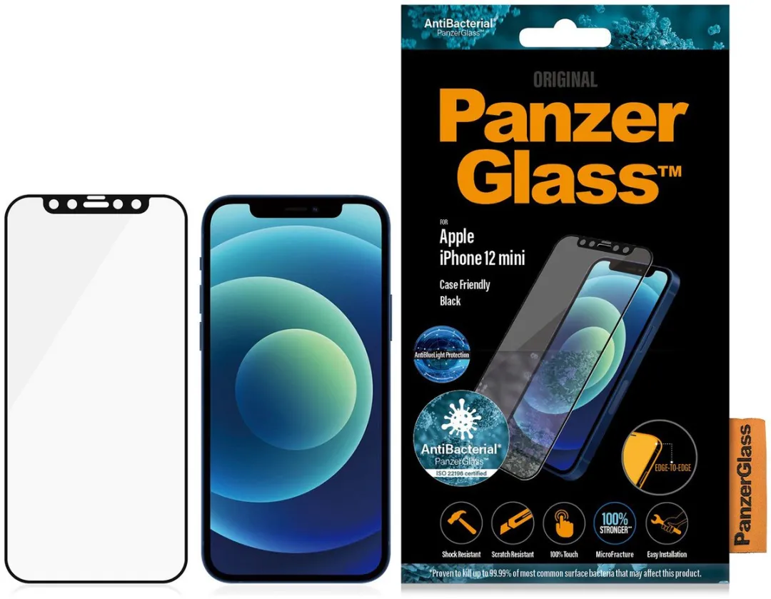 PanzerGlass PZ-2710 Screenprotector iPhone 12 Mini - Zwart - afbeelding 6 van 6