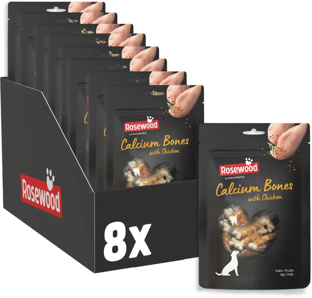 Rosewood Calcium Bones Hondensnack Kip 8 x 100 g