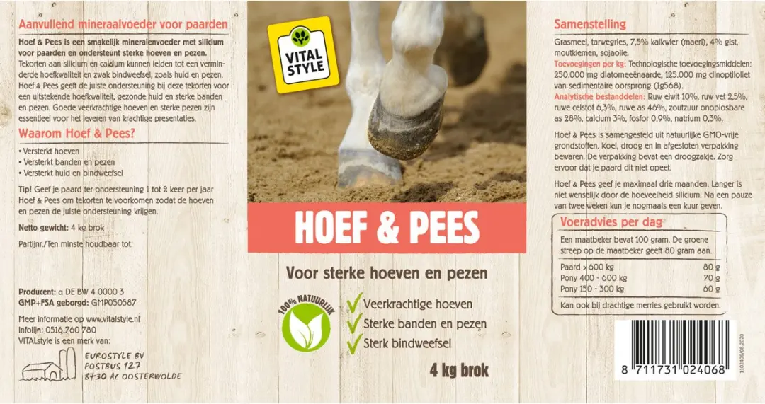 VITALstyle Hoef & Pees Paardensupplement - 4 kg - afbeelding 2 van 6