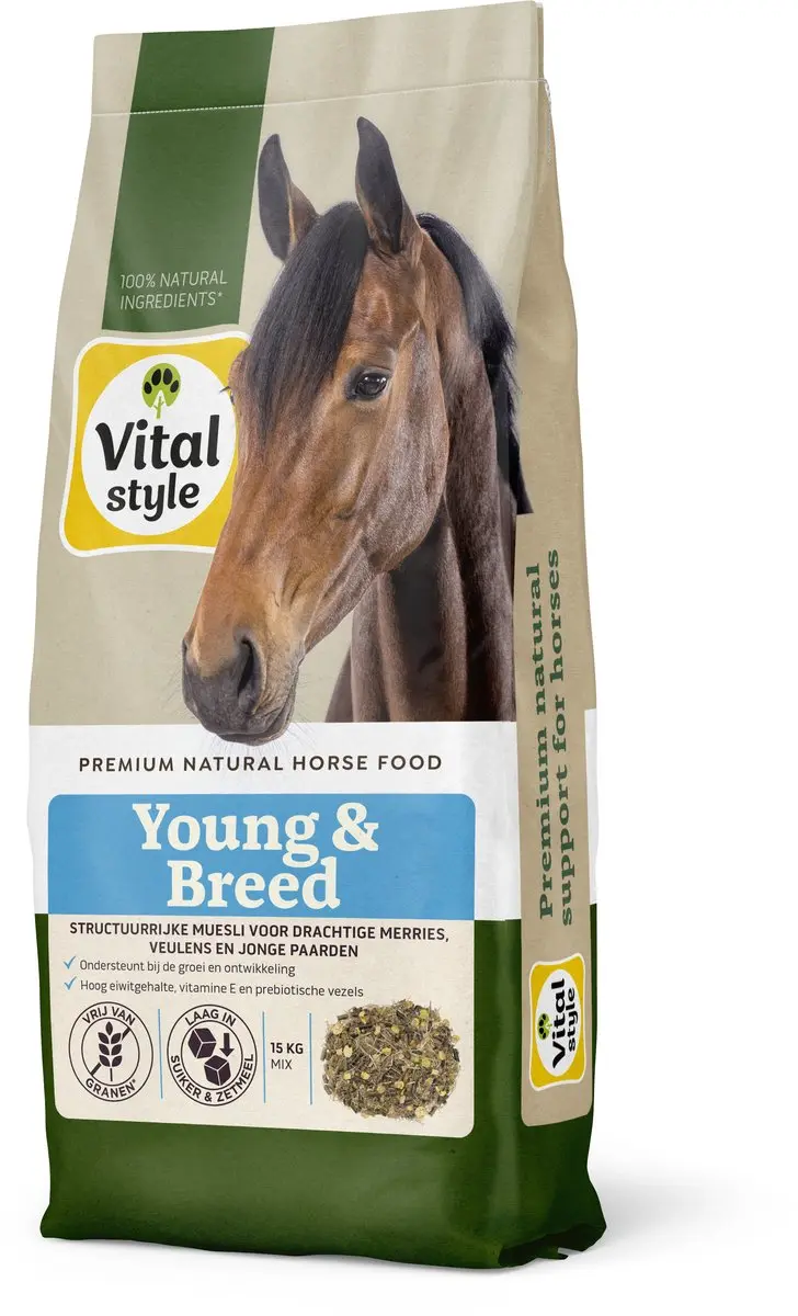 VITALstyle Muesli Young & Breed - Paardenvoer - 15 kg - afbeelding 2 van 6