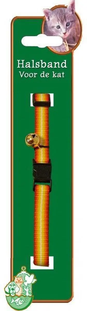 Kattenhalsband Nylon Oranje/Wit Streep