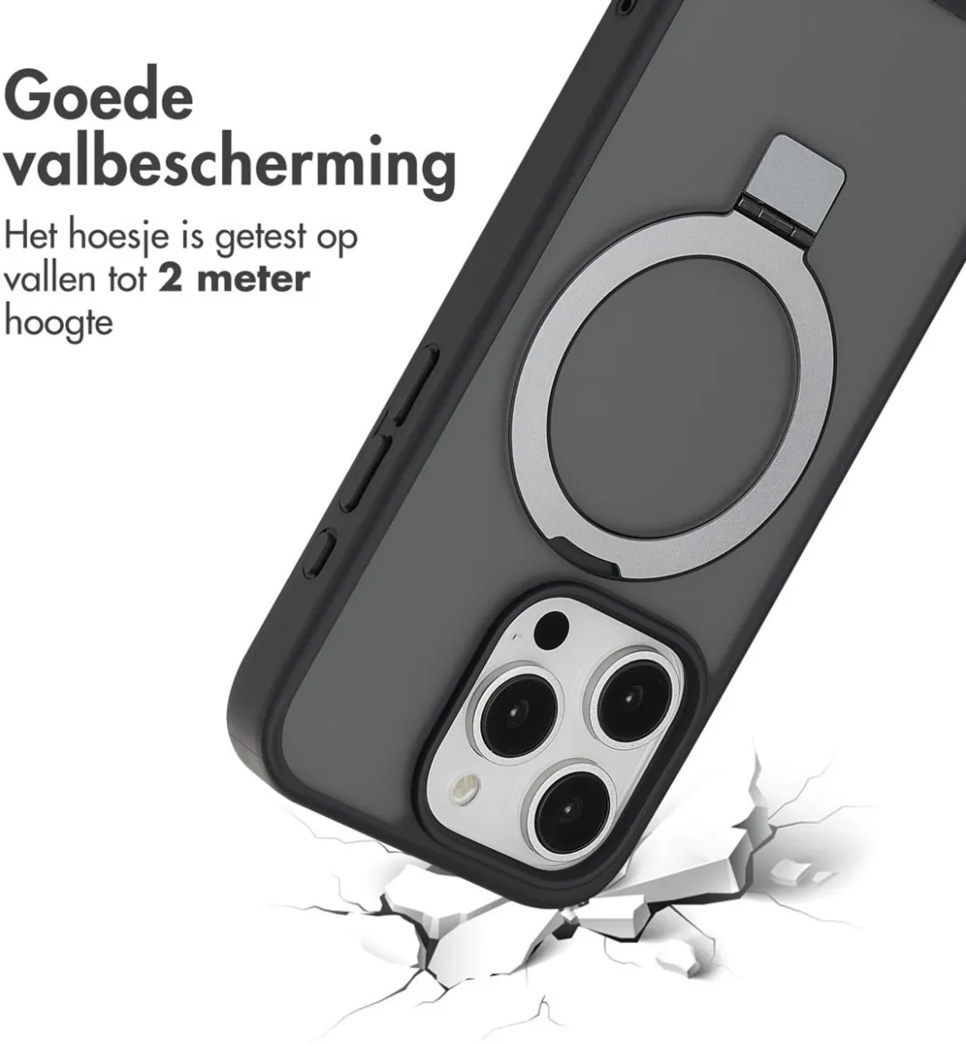 Accezz Hoesje iPhone 15 Pro - MagSafe Ring Stand - Zwart