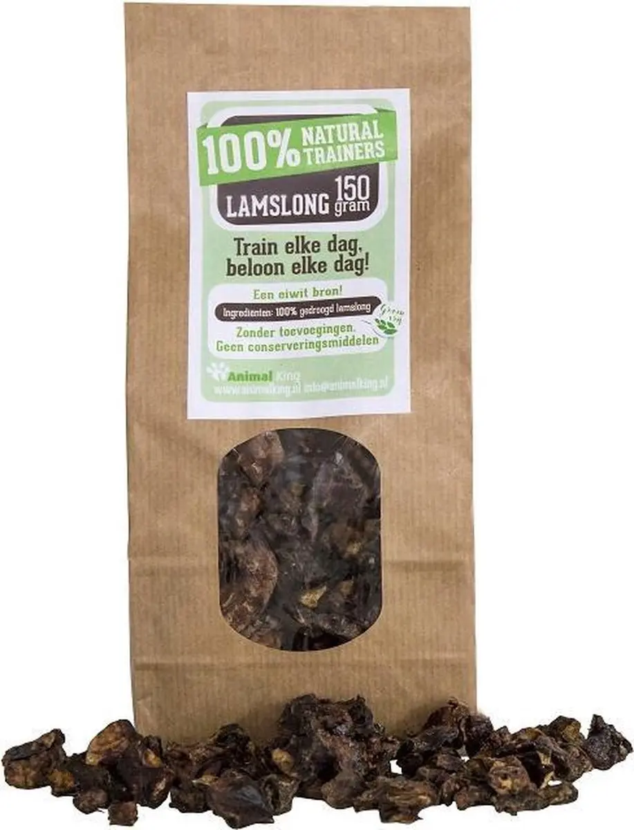 Lamslongtrainers-3 x 150 gram-Animal King-Hondensnacks