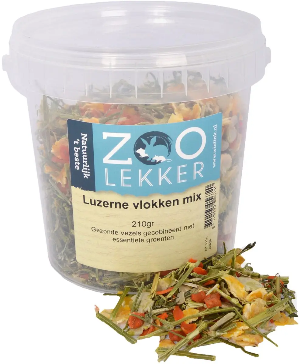 Zoolekker Luzerne vlokken mix 210gr