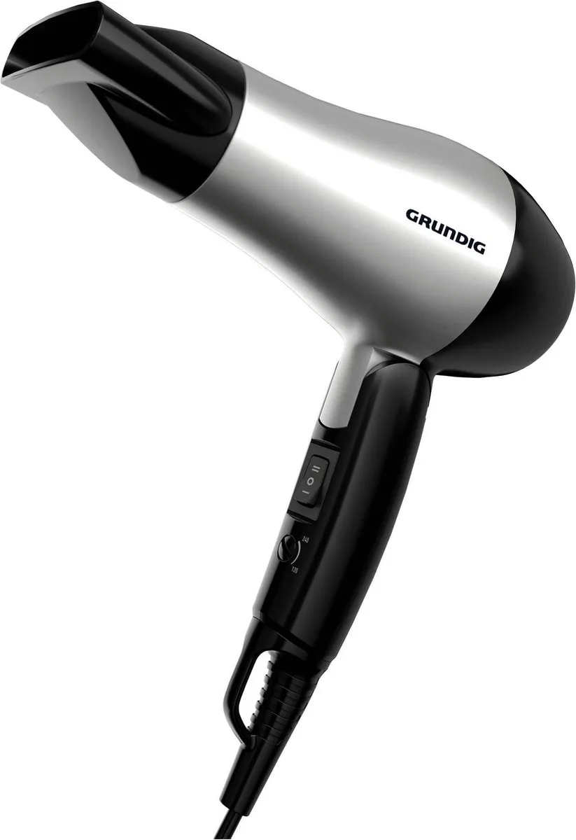 Grundig HD 2200 Haardroger 1200W - Zwart/Zilver