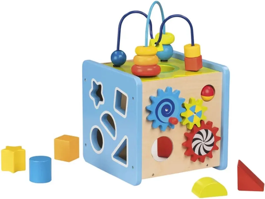 Goki Houten Activiteitenkubus 32,5 cm - Multicolor - afbeelding 6 van 6