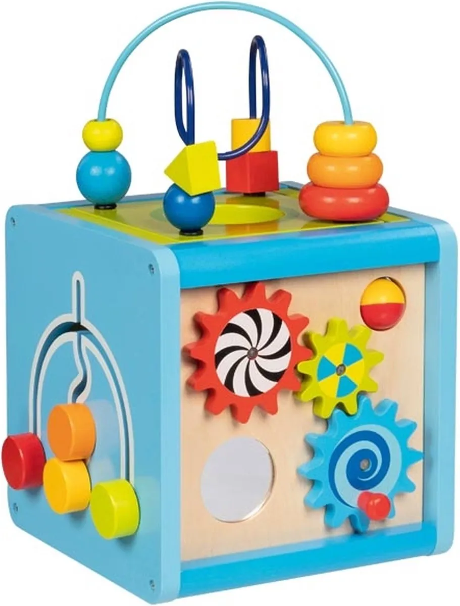 Goki Houten Activiteitenkubus 32,5 cm - Multicolor