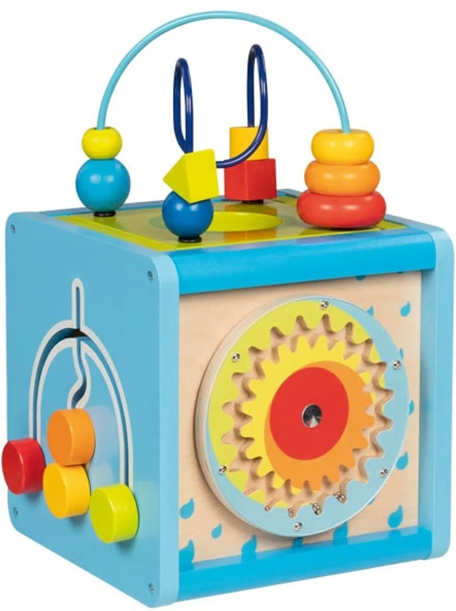 Goki Houten Activiteitenkubus 32,5 cm - Multicolor