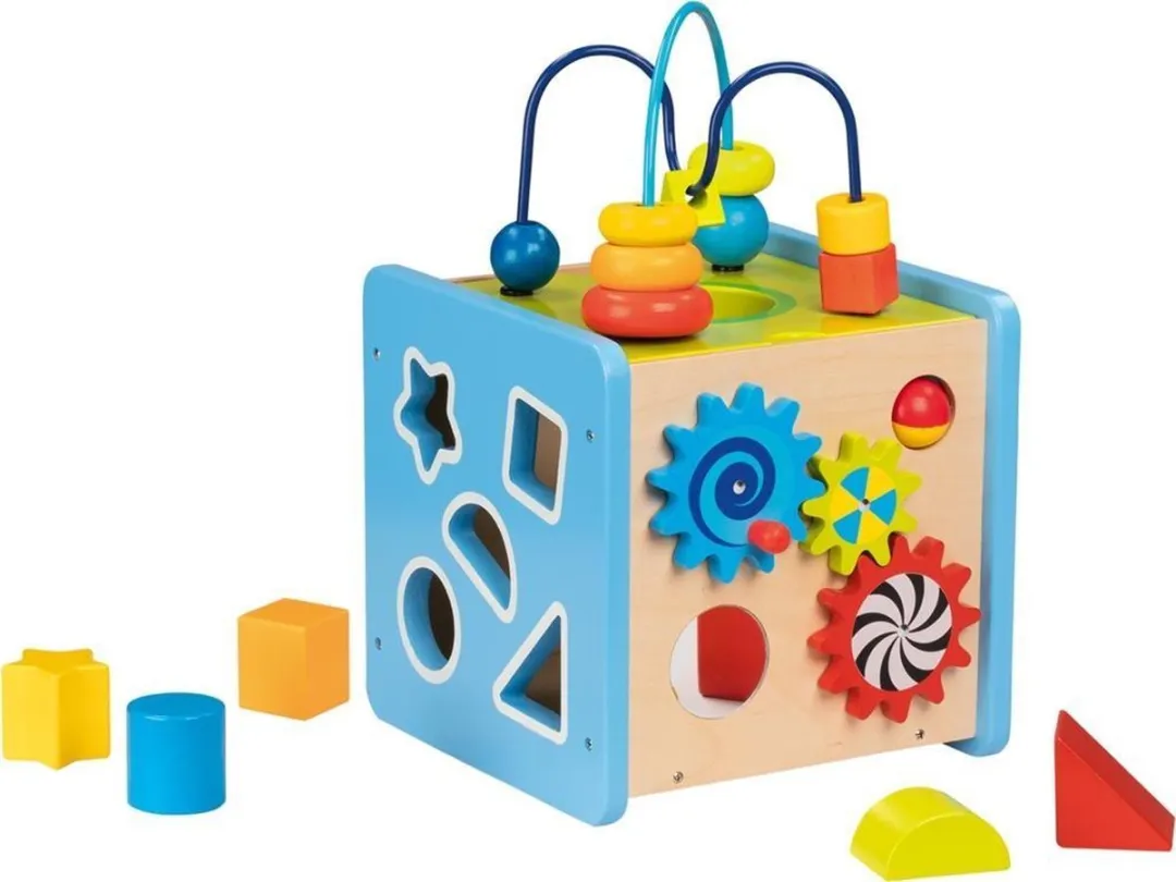 Goki Houten Activiteitenkubus 32,5 cm - Multicolor