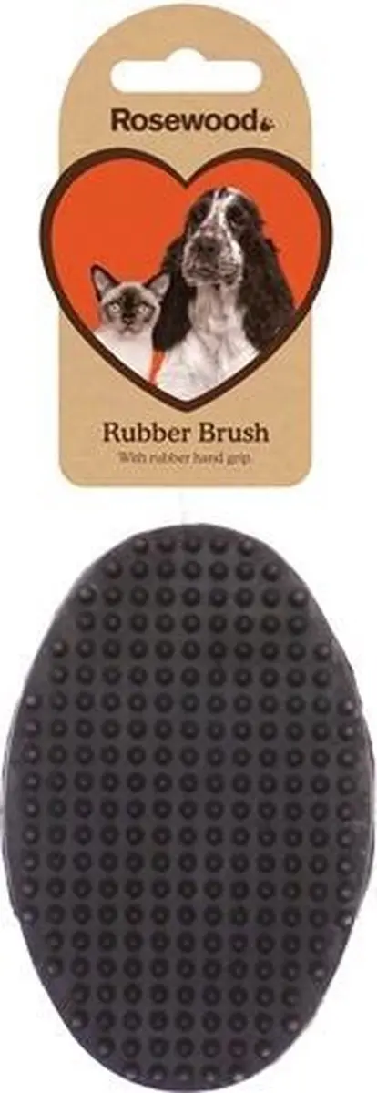 Rosewood Rubber Hondenborstel - 12,5x8x4cm - Blauw - afbeelding 2 van 2