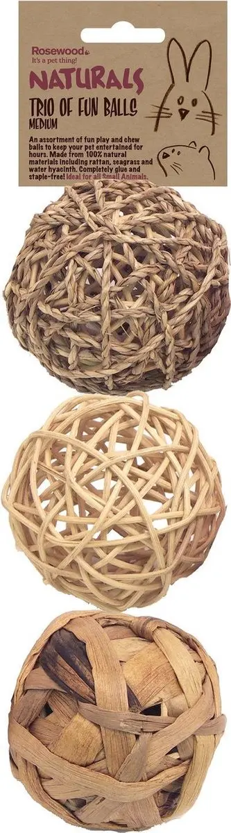 Rosewood Trio of Fun Balls Knaagdierspeelgoed - 3 Stuks - afbeelding 2 van 3
