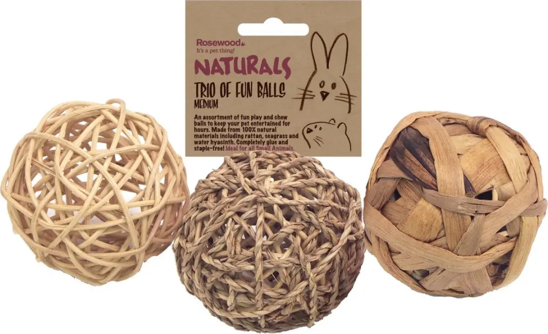 Rosewood Trio of Fun Balls Knaagdierspeelgoed
