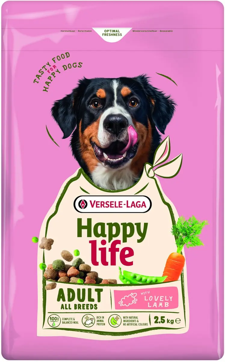 Happy Life Adult Hondenbrokken Lam 2,5kg