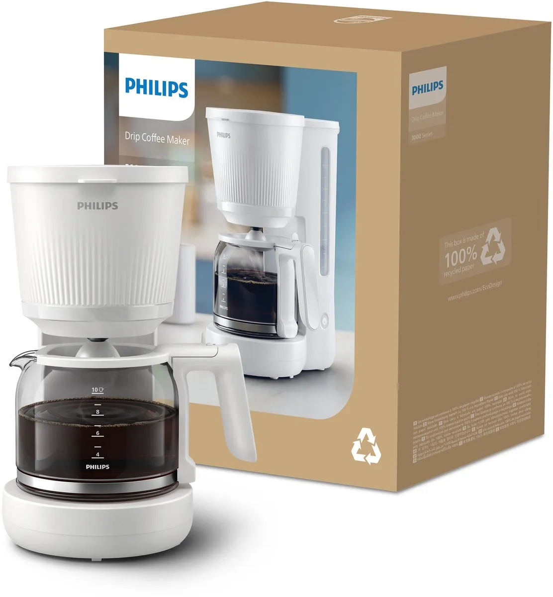 Philips 3000 Series HD7411/00 Filterkoffiezetapparaat - 10 Kopjes - Wit - afbeelding 6 van 6