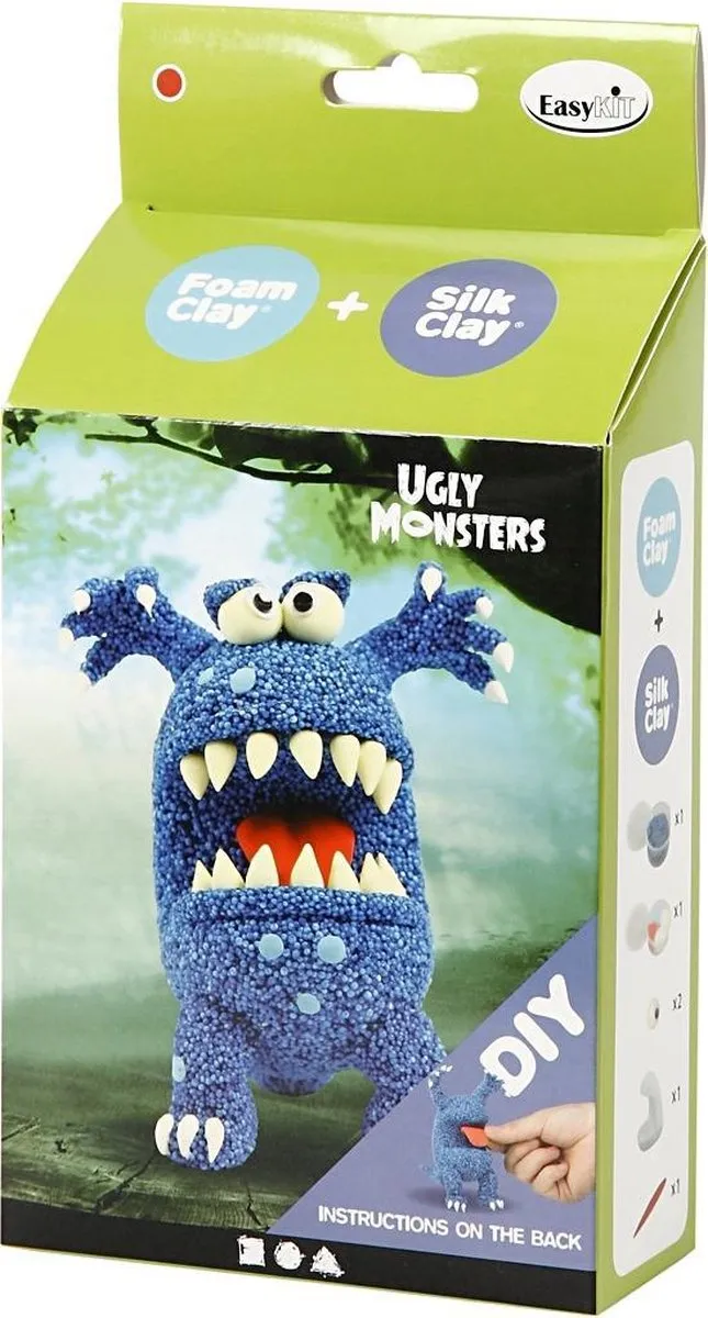 Foam & Silk Clay Funny Friends - Boetseren - Monster -Blauw - 1 stuk