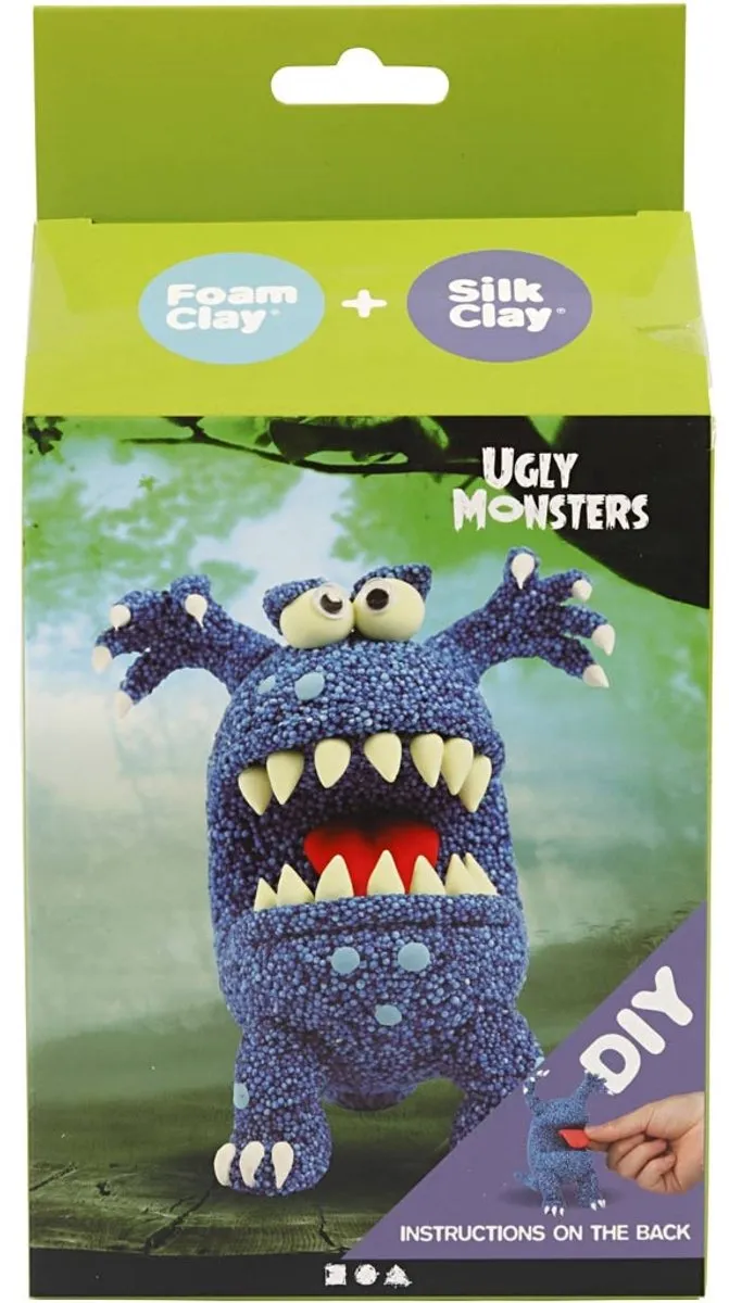 Foam & Silk Clay Funny Friends - Boetseren - Monster -Blauw - 1 stuk
