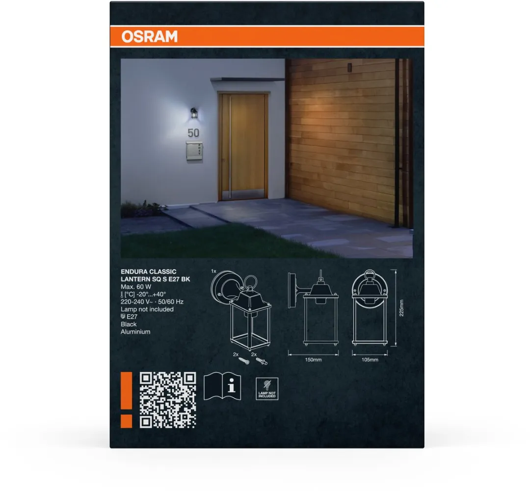 Osram Endura Classic Buitenlamp E27 Zwart - afbeelding 6 van 6