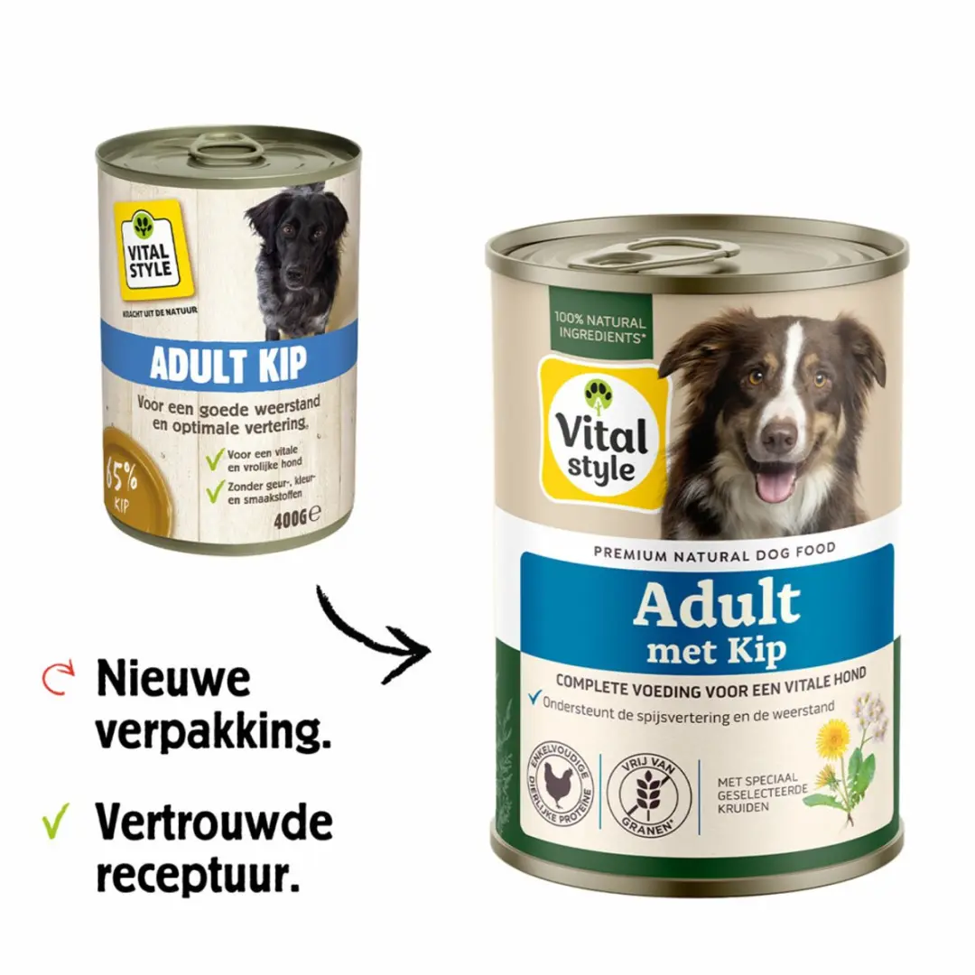 VITALstyle Hondenvoer Nat Kip 400g - 6x - afbeelding 6 van 6