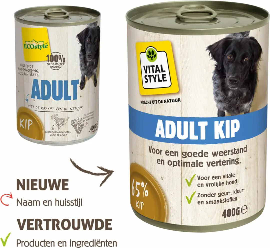 VITALstyle Hondenvoer Nat Kip 400g - 6x - afbeelding 2 van 6