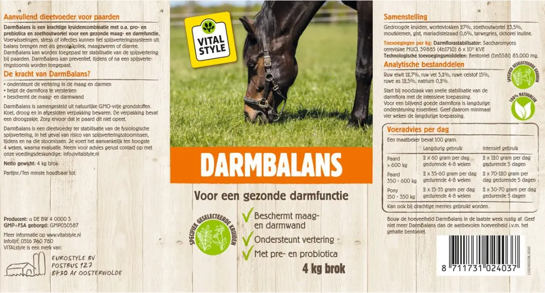 VITALstyle Darmbalans Paarden Supplement - 1,2 kg - afbeelding 5 van 6