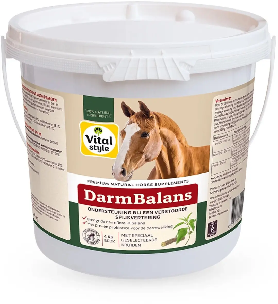 VITALstyle Darmbalans Paarden Supplement - 1,2 kg - afbeelding 4 van 6