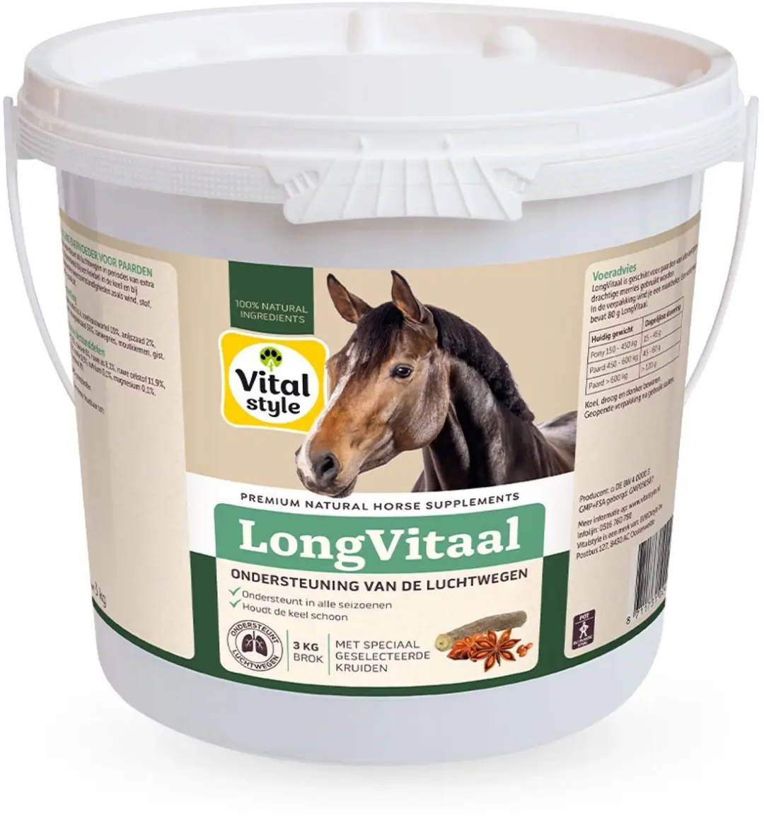 VITALstyle Longvitaal Paarden Supplement - 1 kg - afbeelding 5 van 6