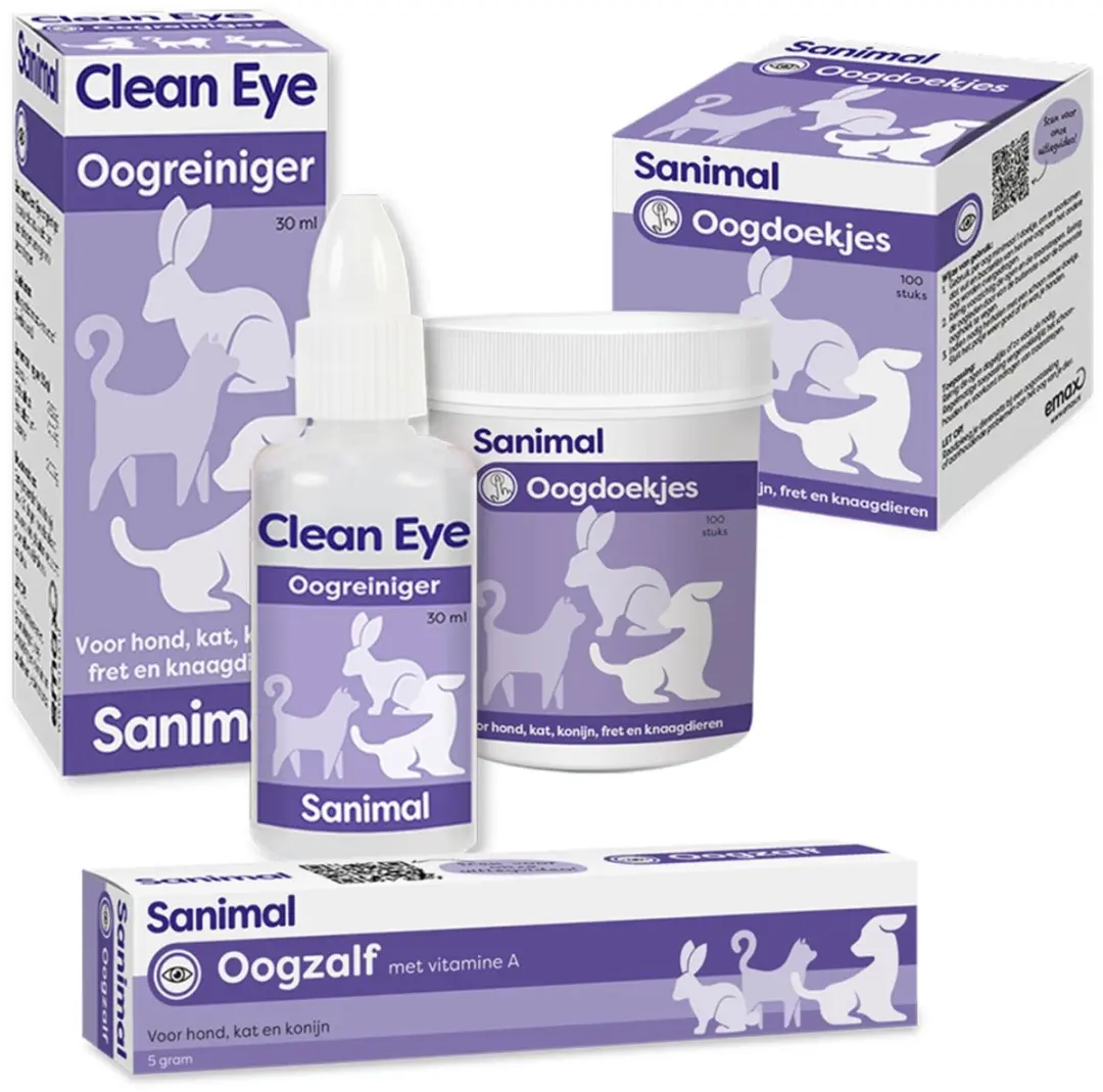 Sanimal Oogdoekjes voor honden - 100 stuks - afbeelding 5 van 6