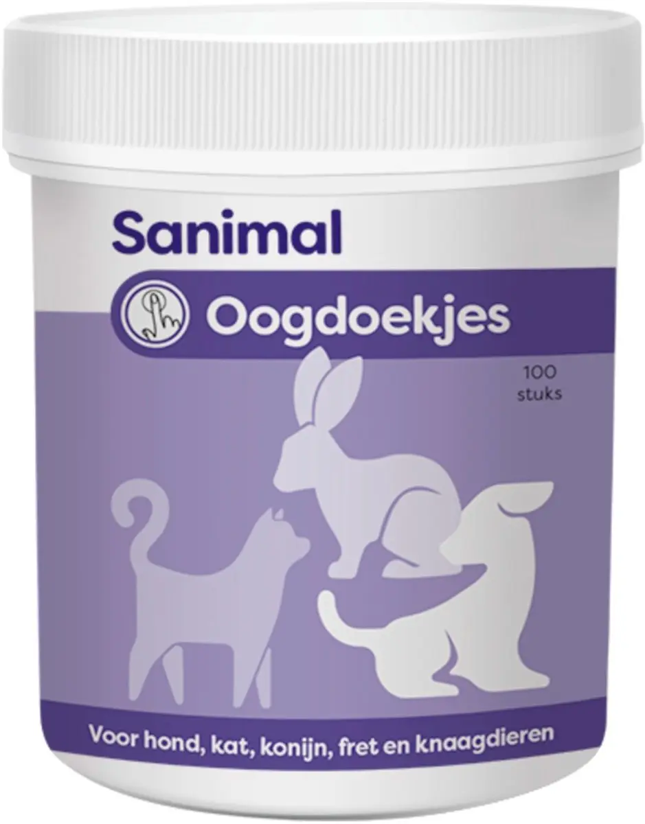 Sanimal Oogdoekjes voor honden - 100 stuks - afbeelding 6 van 6