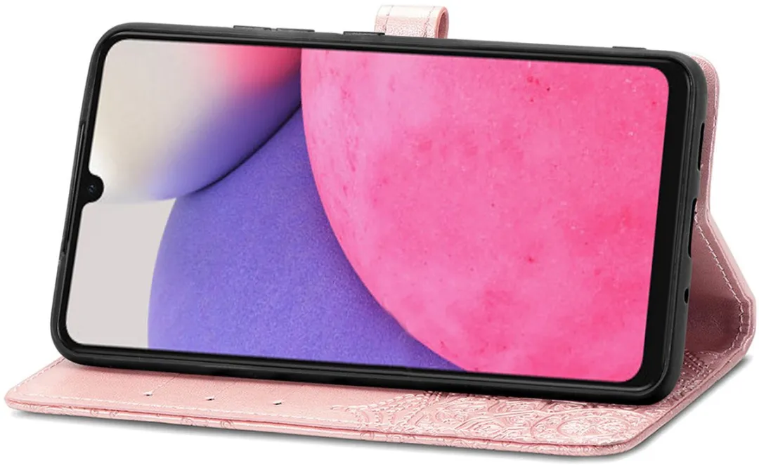 Imoshion Hoesje Samsung Galaxy A33 Mandala Bookcase Rosé Goud
