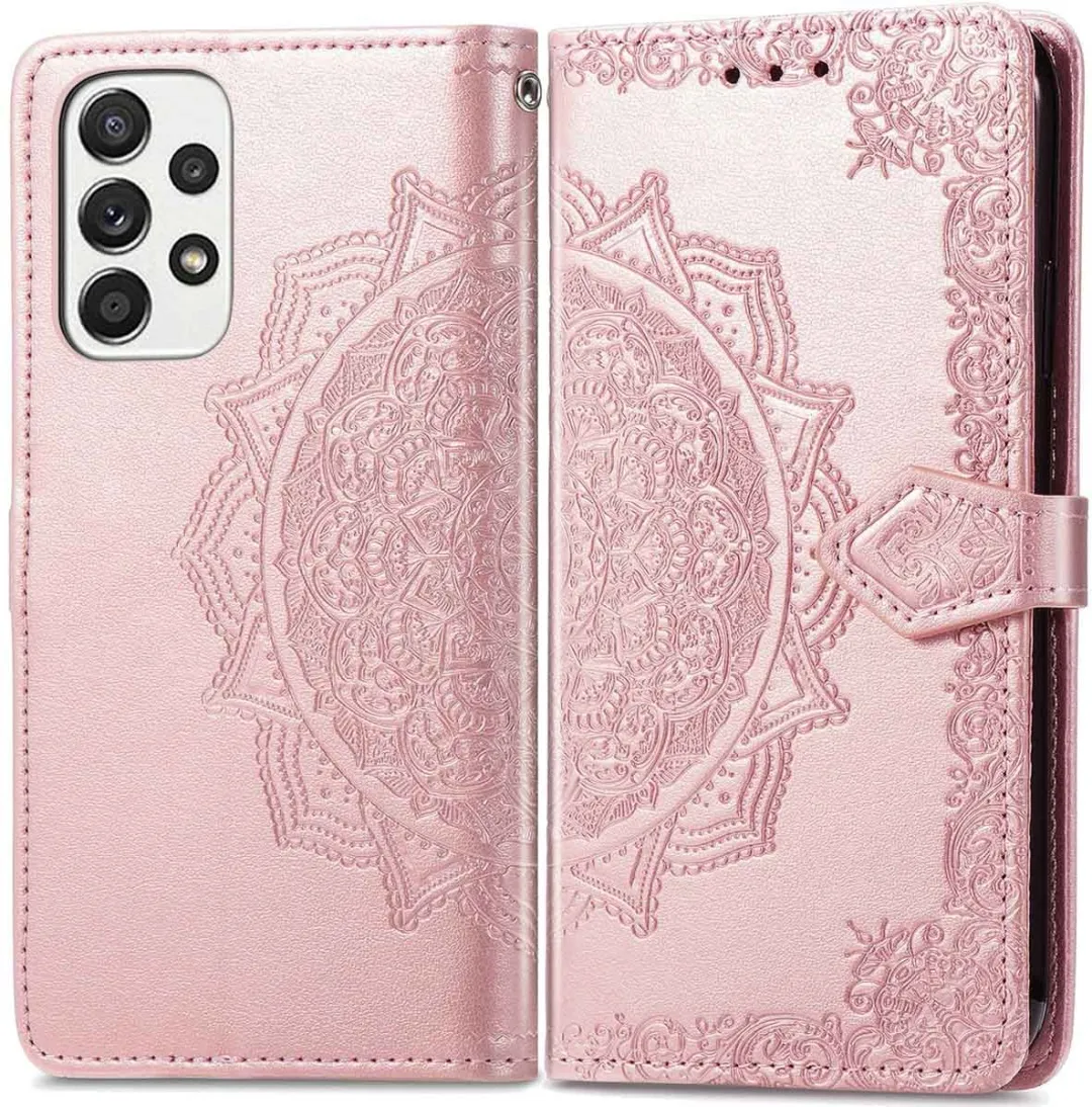 Imoshion Hoesje Samsung Galaxy A33 Mandala Bookcase Rosé Goud
