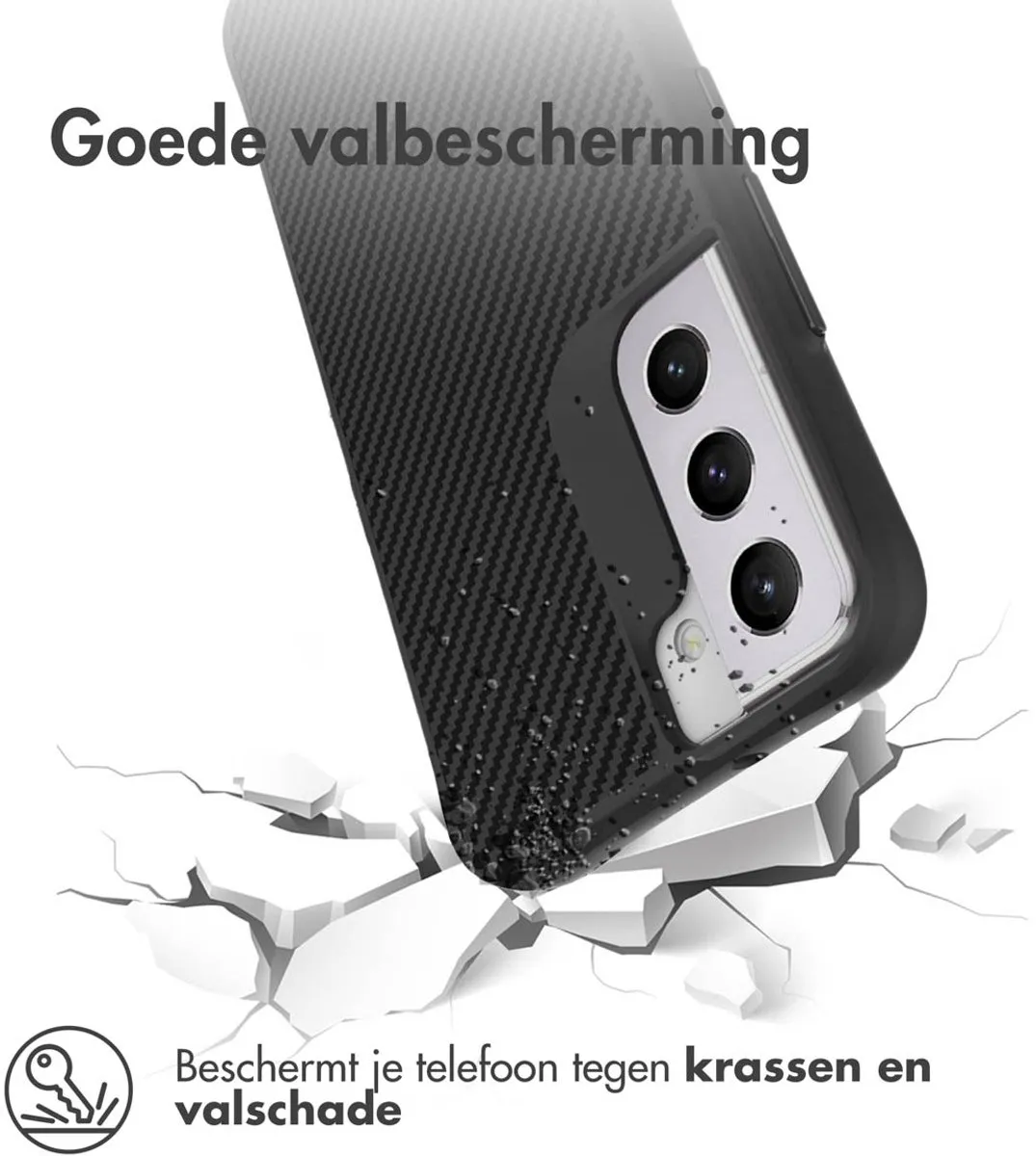 Imoshion Hybrid Carbon Hoesje Samsung Galaxy S22 - Zwart