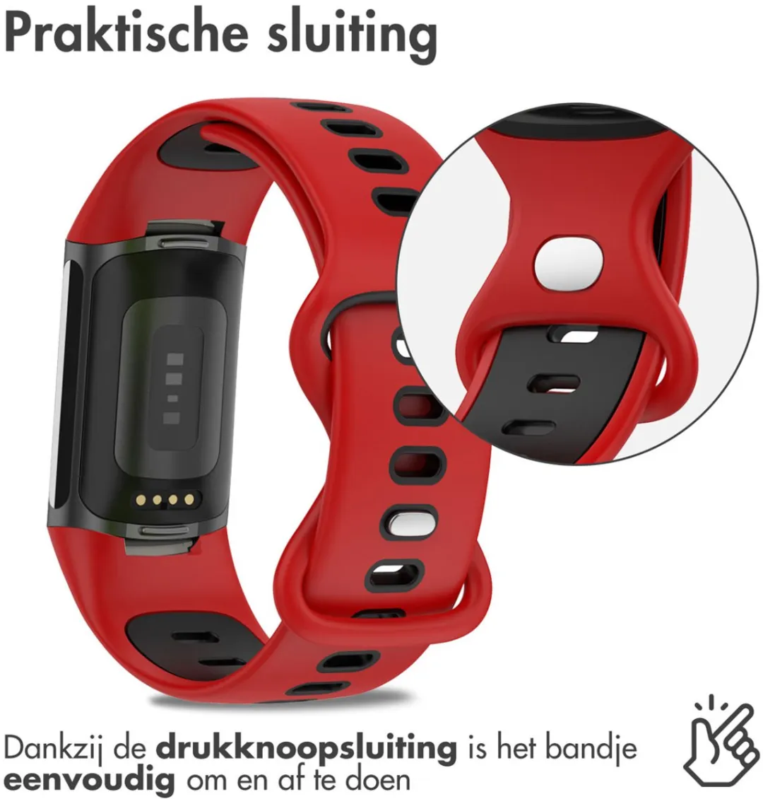 Imoshion Siliconen Sportband Rood - Fitbit Charge 5/6