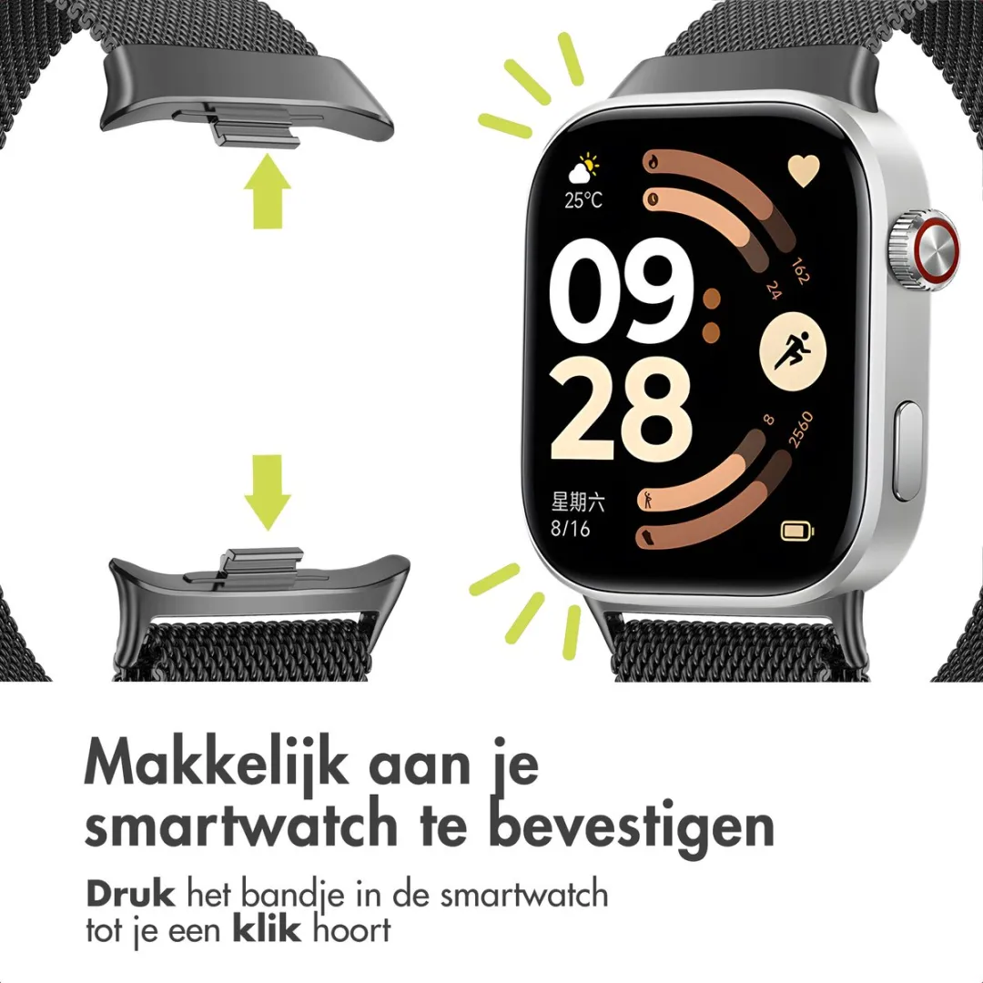 Imoshion Milanees Magnetisch Bandje Xiaomi Smartwatch - Zwart