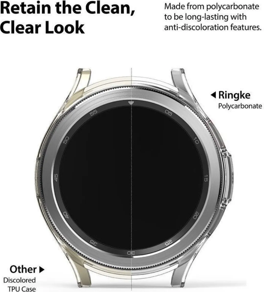 Ringke Slim Hoesje Samsung Galaxy Watch 4 Classic 46mm - 2 Stuks - Transparant Zilver