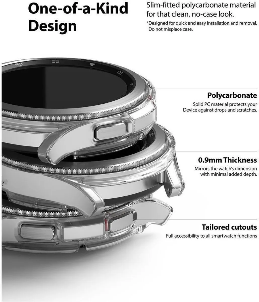 Ringke Slim Hoesje Samsung Galaxy Watch 4 Classic 46mm - 2 Stuks - Transparant Zilver